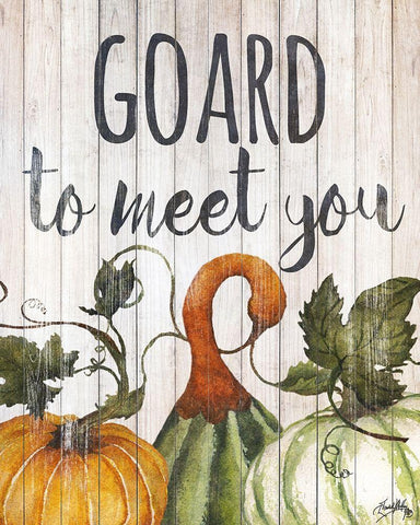 Hello Autumn Gourds II Black Ornate Wood Framed Art Print with Double Matting by Medley, Elizabeth