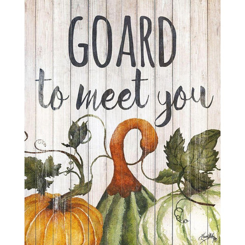 Hello Autumn Gourds II Gold Ornate Wood Framed Art Print with Double Matting by Medley, Elizabeth