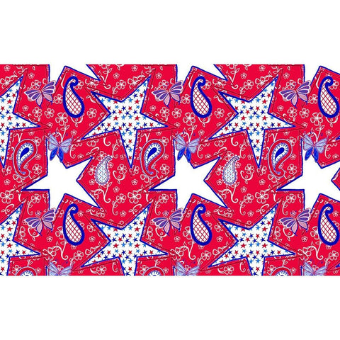 Patriotic Paisley II White Modern Wood Framed Art Print by Metz, Andi