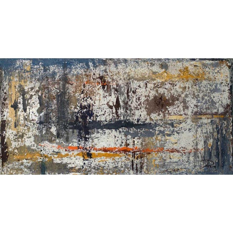 Rusted Black Modern Wood Framed Art Print with Double Matting by Pinto, Patricia