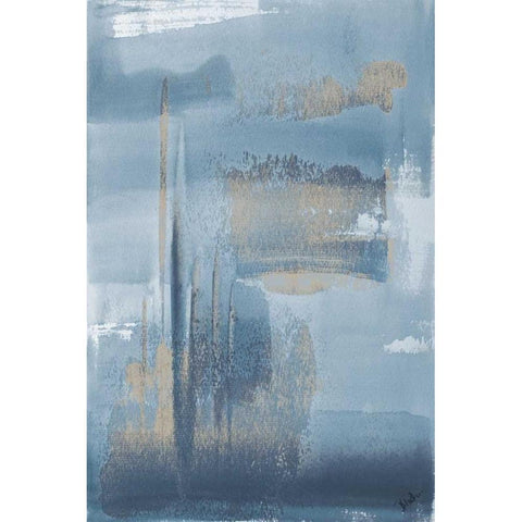 Water Blue Vertical Gold Ornate Wood Framed Art Print with Double Matting by Pinto, Patricia