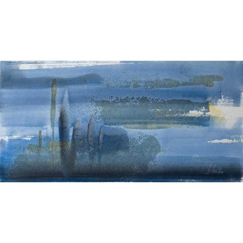 Water Blue White Modern Wood Framed Art Print by Pinto, Patricia