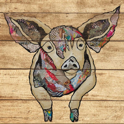 Farm Collage on Wood I  Black Modern Wood Framed Art Print by Ritter, Gina