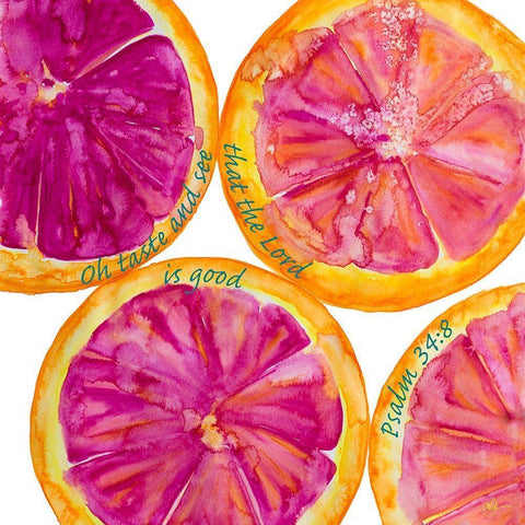 Oh Taste and See White Modern Wood Framed Art Print with Double Matting by Papa, Kat