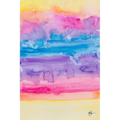 Color Party I White Modern Wood Framed Art Print by Papa, Kat