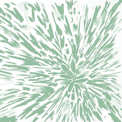Green Explosion Black Modern Wood Framed Art Print with Double Matting by Papa, Kat