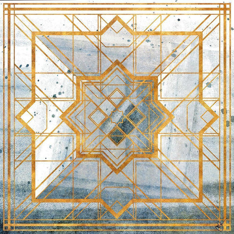 Deco Square I White Modern Wood Framed Art Print by Papa, Kat