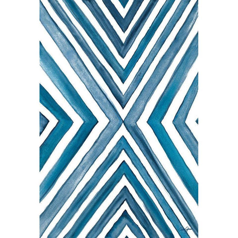 Angled Indigo Black Modern Wood Framed Art Print by Papa, Kat