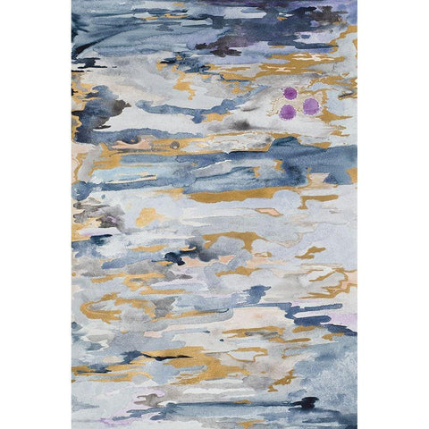 Blue Infinity Black Modern Wood Framed Art Print with Double Matting by James, Nola