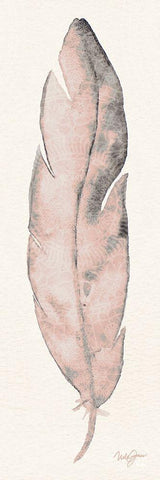 Single Feather I Black Ornate Wood Framed Art Print with Double Matting by James, Nola