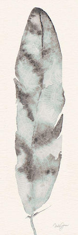 Single Feather II White Modern Wood Framed Art Print with Double Matting by James, Nola