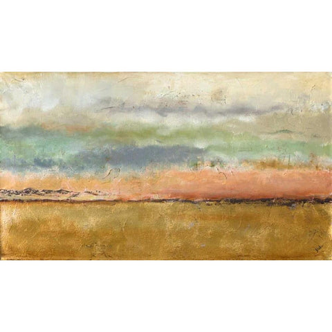 Sunset In The Cornfield White Modern Wood Framed Art Print by Pinto, Patricia