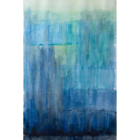 Blue Ice Black Modern Wood Framed Art Print with Double Matting by Pinto, Patricia