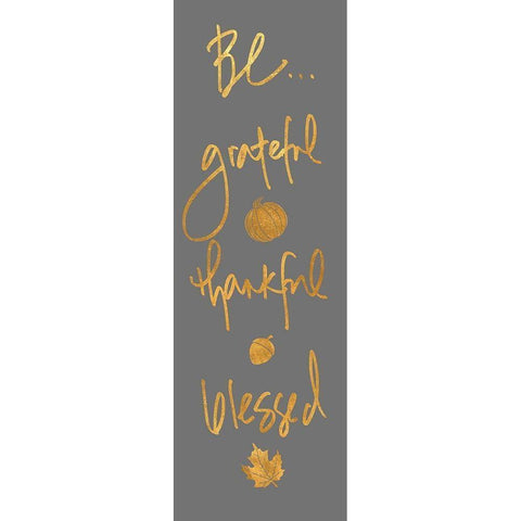 Grateful Thankful Blessed Panel Black Modern Wood Framed Art Print by SD Graphics Studio