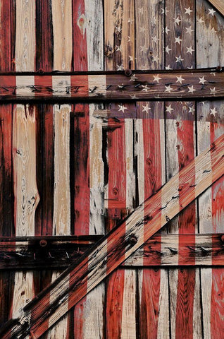 All American Fence White Modern Wood Framed Art Print with Double Matting by Peck, Gail