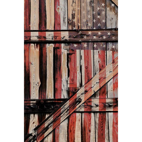 All American Fence Gold Ornate Wood Framed Art Print with Double Matting by Peck, Gail