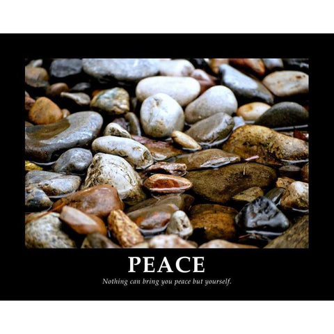 Peace White Modern Wood Framed Art Print by Peck, Gail