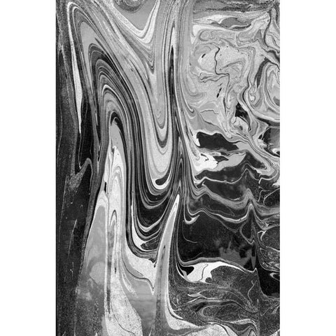Marble Mood Black Modern Wood Framed Art Print with Double Matting by Peck, Gail