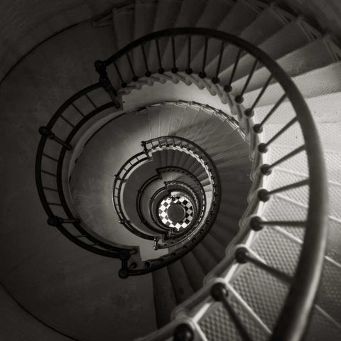 Lighthouse Staircase Black Modern Wood Framed Art Print by Peck, Gail
