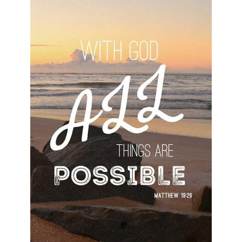 With God White Modern Wood Framed Art Print by Peck, Gail