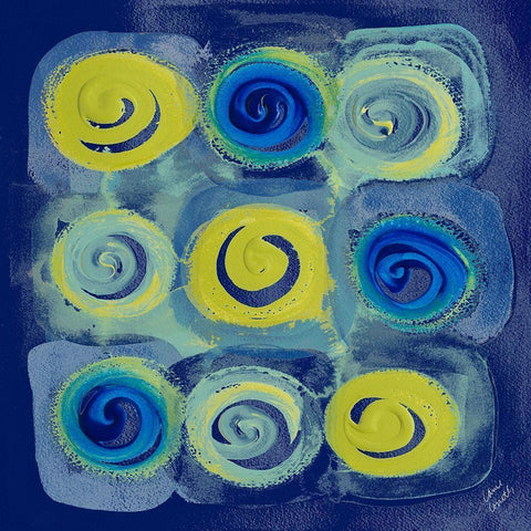 Indigo Modern Joy I White Modern Wood Framed Art Print by Loreth, Lanie