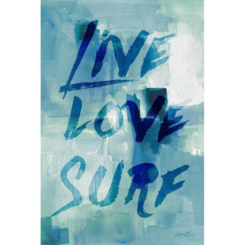 Blue Waves II Gold Ornate Wood Framed Art Print with Double Matting by Loreth, Lanie