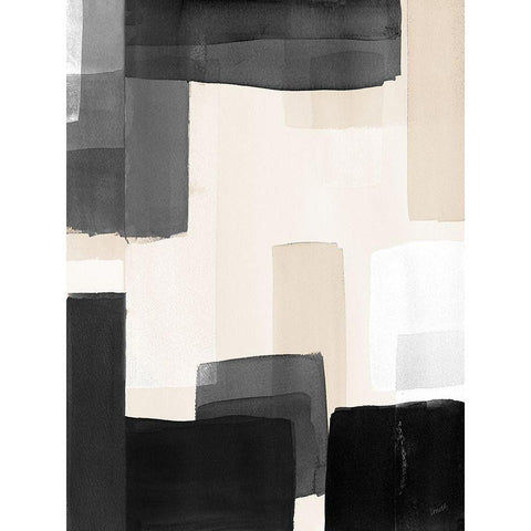 Neutral Shapes White Modern Wood Framed Art Print by Loreth, Lanie