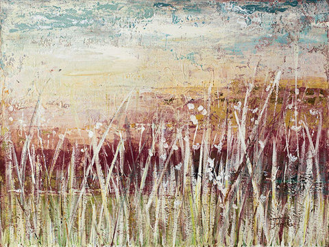 Tall Grass At Sunset White Modern Wood Framed Art Print with Double Matting by Pinto, Patricia