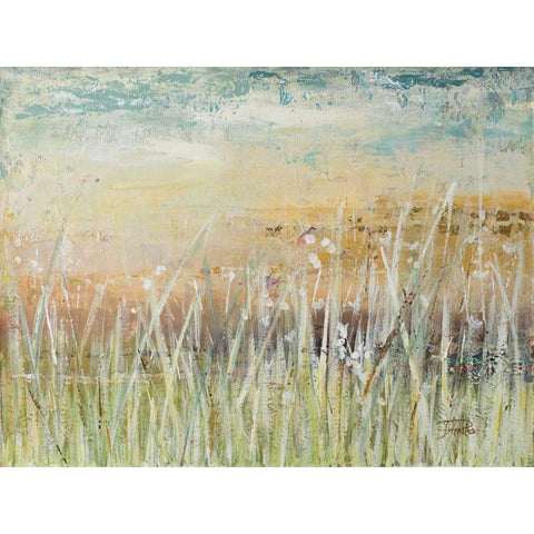 Muted Grass White Modern Wood Framed Art Print by Pinto, Patricia