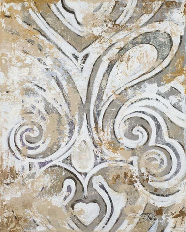 Antique Ornaments White Modern Wood Framed Art Print with Double Matting by Pinto, Patricia