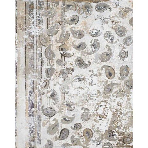 Antique Paisley Black Modern Wood Framed Art Print with Double Matting by Pinto, Patricia