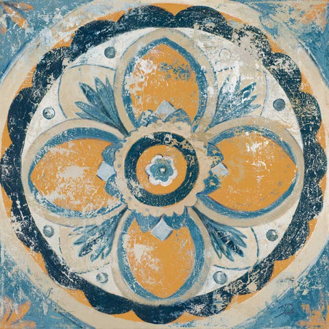 Bright Portugese Hue Gold Ornate Wood Framed Art Print with Double Matting by Pinto, Patricia