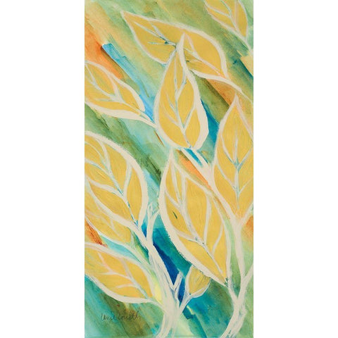 Swaying Leaves II White Modern Wood Framed Art Print by Loreth, Lanie