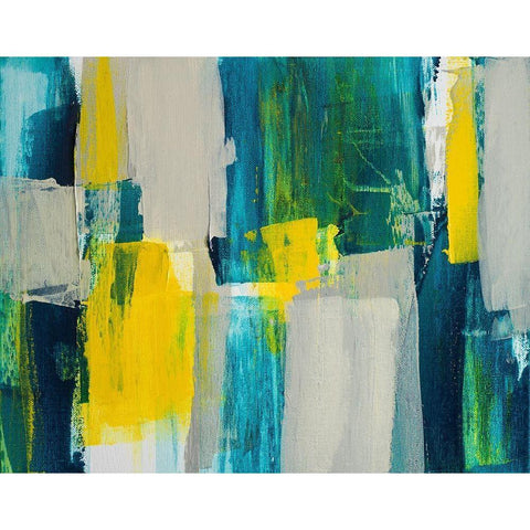 Revealing Teal I White Modern Wood Framed Art Print by Loreth, Lanie