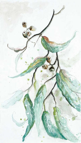 Branches To The Wind III White Modern Wood Framed Art Print with Double Matting by Pinto, Patricia