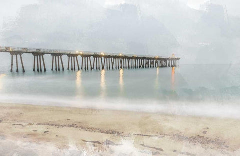 Pier of Memory Black Ornate Wood Framed Art Print with Double Matting by Bill Carson Photography