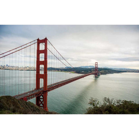 Golden Gate Gold Ornate Wood Framed Art Print with Double Matting by Bill Carson Photography