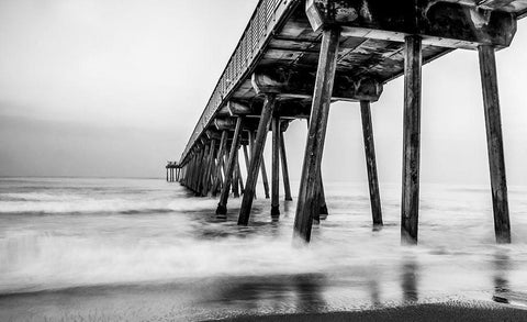 Under the Pier Black Ornate Wood Framed Art Print with Double Matting by Bill Carson Photography