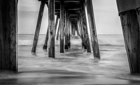 Surf in Black and White White Modern Wood Framed Art Print with Double Matting by Bill Carson Photography