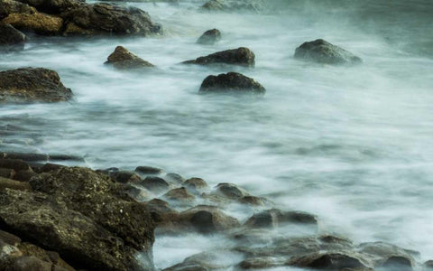 Rocks II Black Ornate Wood Framed Art Print with Double Matting by Bill Carson Photography