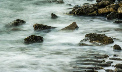 Rocks I Black Ornate Wood Framed Art Print with Double Matting by Bill Carson Photography