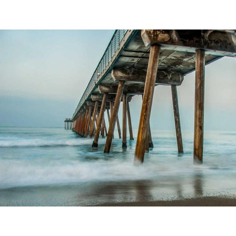 The Coastal Pier Black Modern Wood Framed Art Print with Double Matting by Bill Carson Photography