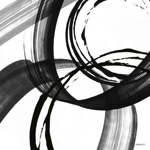 Black and White Pop II Black Modern Wood Framed Art Print by Meneely, Dan