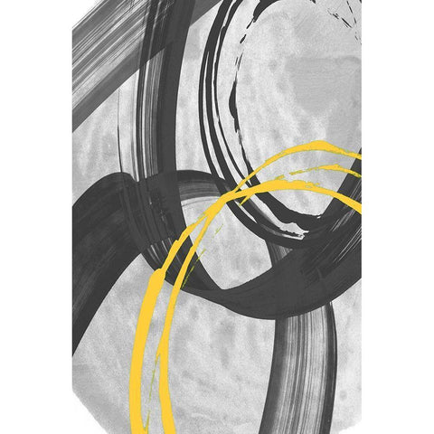 Grey Winds Abstract White Modern Wood Framed Art Print by Meneely, Dan