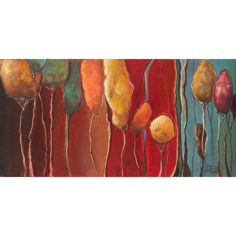 Modern Trees I Gold Ornate Wood Framed Art Print with Double Matting by Pinto, Patricia