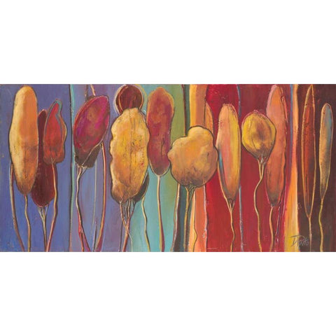 Modern Trees II Gold Ornate Wood Framed Art Print with Double Matting by Pinto, Patricia