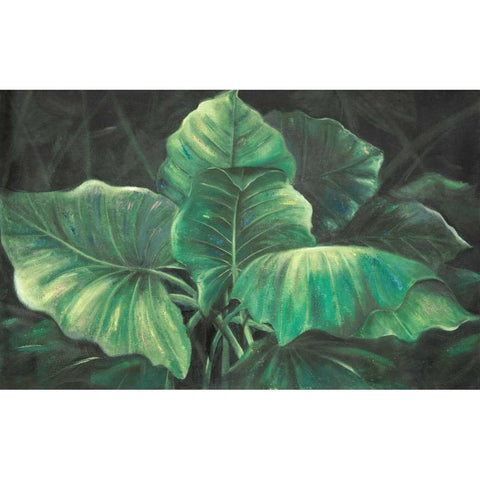 Tropical Esmeralda Leaves White Modern Wood Framed Art Print by Pinto, Patricia