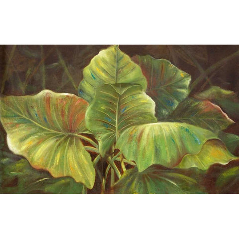Tropical Green Black Modern Wood Framed Art Print with Double Matting by Pinto, Patricia