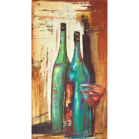 Wines Over Gold II White Modern Wood Framed Art Print by Pinto, Patricia