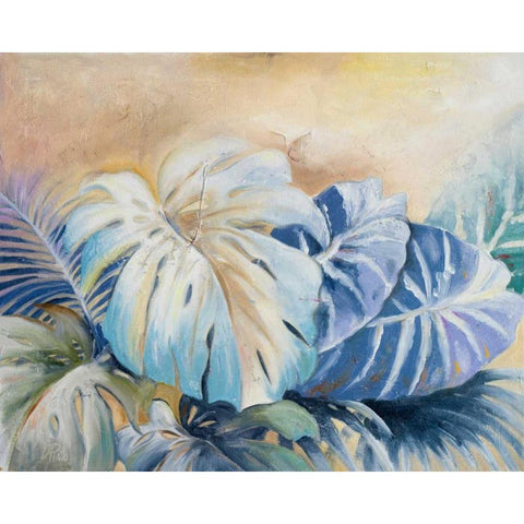 Blue Plants II Gold Ornate Wood Framed Art Print with Double Matting by Pinto, Patricia